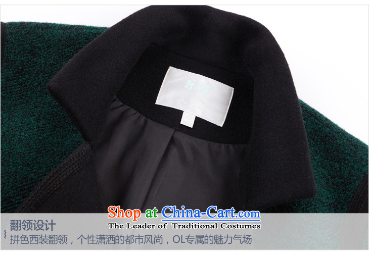 Lok-machi 2015 Autumn new gross lapel coat? a wool coat in long woolen coat, double-dark green jacket S/155 picture, prices, brand platters! The elections are supplied in the national character of distribution, so action, buy now enjoy more preferential! As soon as possible.