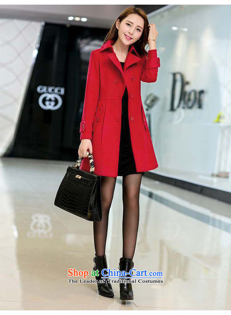 Ms Audrey EU better gross HIV? 2015 autumn and winter coats female new Korean fashion in the mantle of Sau San long jacket, 001 Orange S picture, prices, brand platters! The elections are supplied in the national character of distribution, so action, buy now enjoy more preferential! As soon as possible.