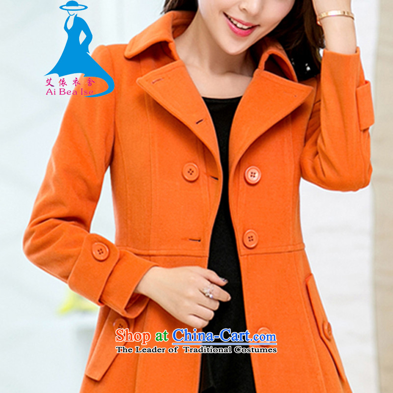 Ms Audrey Eu better gross HIV? 2015 autumn and winter coats female new Korean fashion in the mantle of Sau San long jacket, 001 Orange S, HIV (aiweijia Ms Audrey Eu) , , , shopping on the Internet