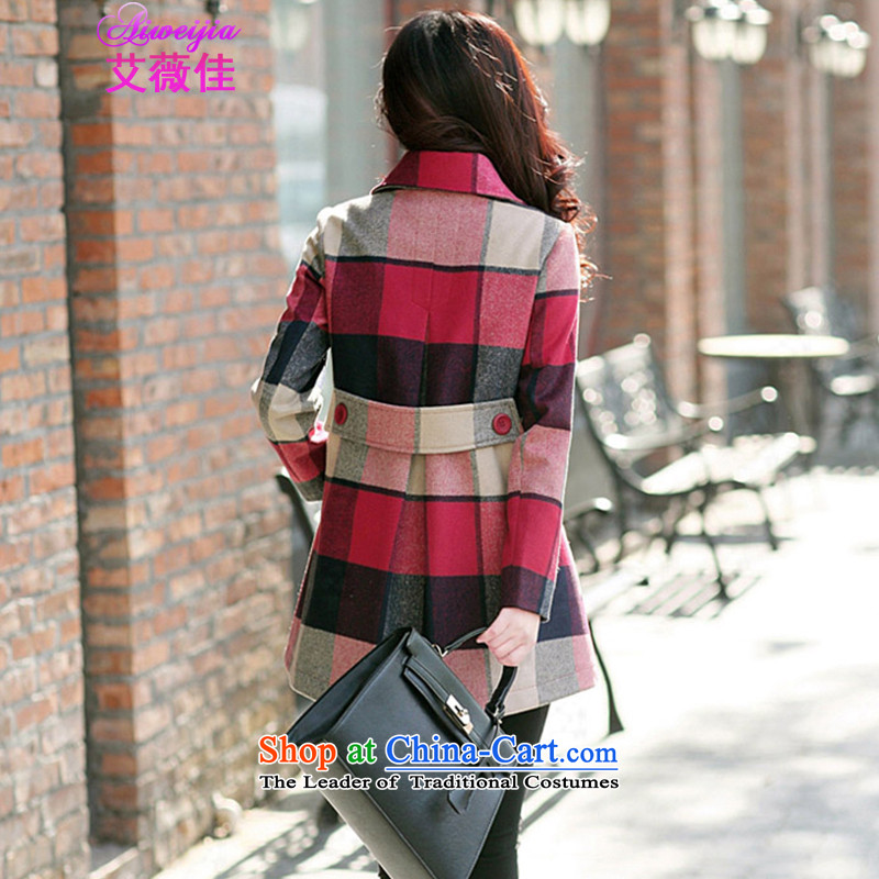 Ms Audrey Eu better gross HIV? 2015 autumn and winter coats female new Korean double-checked in the jacket long hair?)? a wool coat 8200 color picture XXL, HIV (aiweijia Ms Audrey Eu) , , , shopping on the Internet