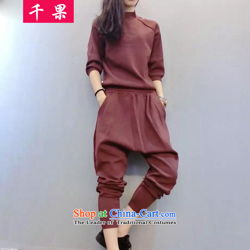Chin Coga hypertrophy code women 2015 new autumn replacing thick sister sweater pants and two piece thick MM leisure movement loose video thin Kit 5988 Black 5XL175-215 around 922.747, thousands of fruit (QIANGUO shopping on the Internet has been pressed.)