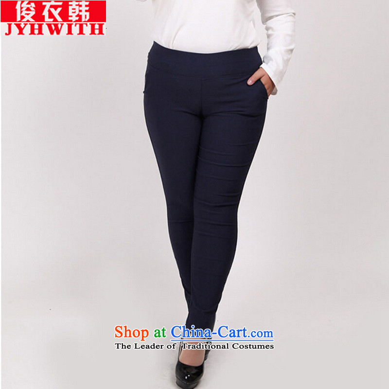 Mr James TIEN Yi Won to xl women 200 catties thick sister autumn large load women wear trousers large fall thick Mei autumn trousers with the fall of Borneo is casual women trousers blue?6XL suitable for 170 to 190 catties of Fat Fat