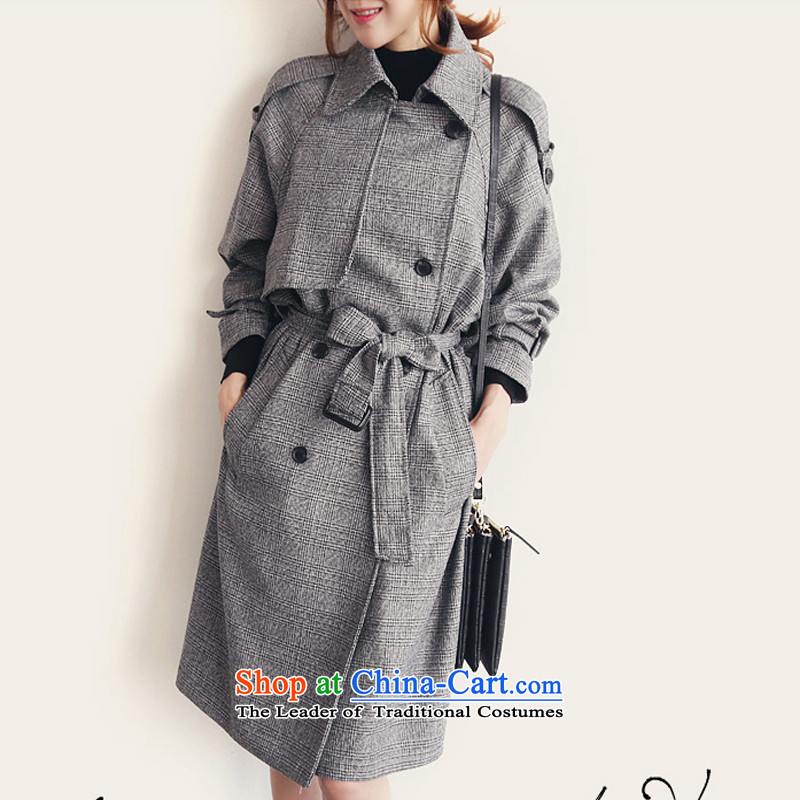 The first declared as thick mm to increase women's code of England, autumn and winter in a stylish new long Leisure windbreaker jacket coat L8139/ female gray XXL135-145 around 922.747, purple long declared shopping on the Internet has been pressed.