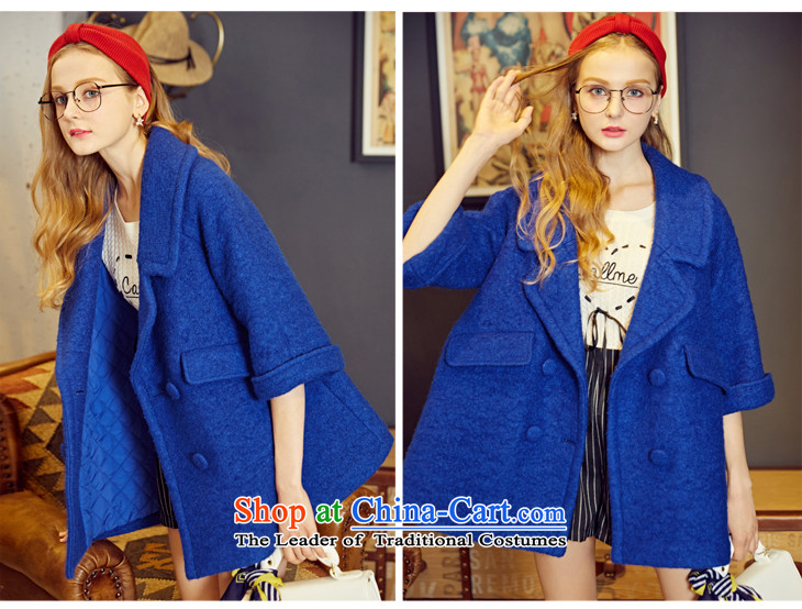 In the fall of 2015-machi America New gross overcoats in this long hair? a wool coat autumn and winter clothes S/155 Blue Photo, prices, brand platters! The elections are supplied in the national character of distribution, so action, buy now enjoy more preferential! As soon as possible.