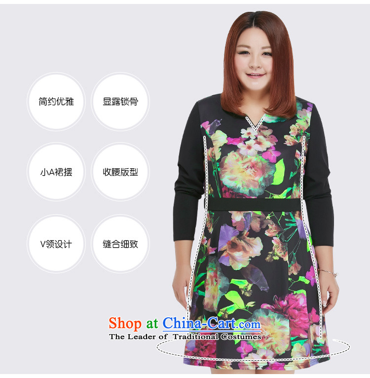Msshe xl women 2015 new thick MM assemble the autumn A swing stamp long-sleeved video thin dresses 10383 Black purple flowers 6XL picture, prices, brand platters! The elections are supplied in the national character of distribution, so action, buy now enjoy more preferential! As soon as possible.