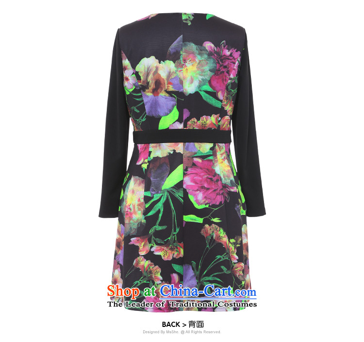 Msshe xl women 2015 new thick MM assemble the autumn A swing stamp long-sleeved video thin dresses 10383 Black purple flowers 6XL picture, prices, brand platters! The elections are supplied in the national character of distribution, so action, buy now enjoy more preferential! As soon as possible.