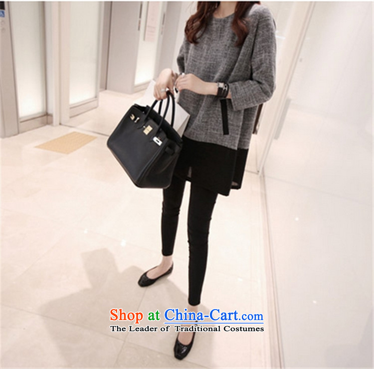 Yun-ying sa 2015 Autumn replacing the new Korean large female thick MM cotton linen dresses long-sleeved stitching female D9495 GRAY XXL picture, prices, brand platters! The elections are supplied in the national character of distribution, so action, buy now enjoy more preferential! As soon as possible.
