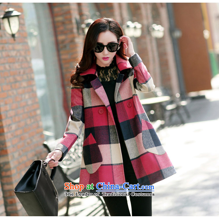 The British Yee Woan 2015 Fall/Winter Collections new larger female thick mm to intensify the loose double-checked in long hair? Women's blouses coats J8705 picture color L-size to large pictures, prices, brand platters! The elections are supplied in the national character of distribution, so action, buy now enjoy more preferential! As soon as possible.