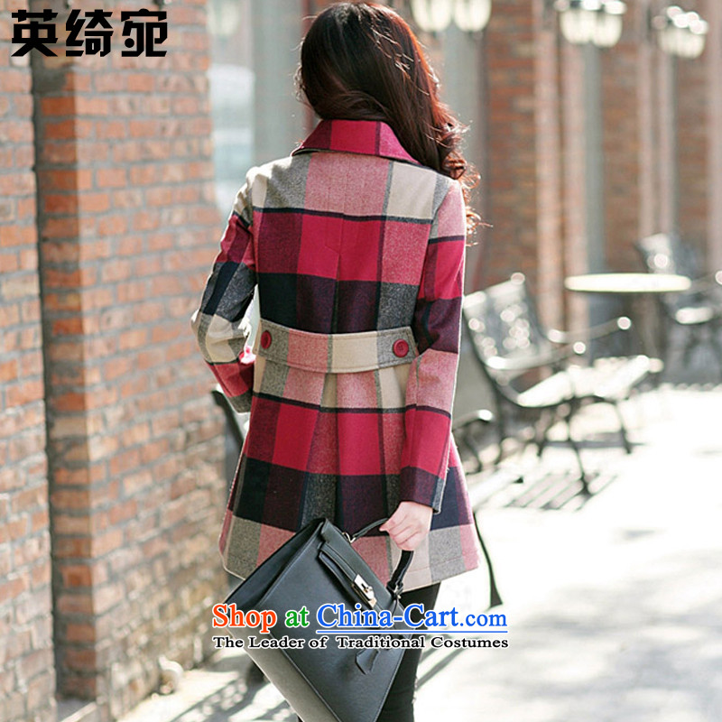 The British Yee Woan 2015 Fall/Winter Collections new larger female thick mm to intensify the loose double-checked in long hair? Women's blouses coats J8705 picture color L-size to large, English as the 1644-1911 , , , shopping on the Internet