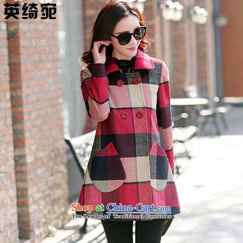 The British Yee Woan 2015 Fall/Winter Collections new larger female thick mm to intensify the loose double-checked in long hair? Women's blouses coats J8705 picture color L-size to large, English as the 1644-1911 , , , shopping on the Internet