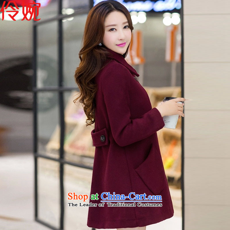 Nadia Chan Yuen 2015 winter clothing new Wild loose coat female wz gross? red , L, Nadia Yuen Shopping on the Internet has been pressed.