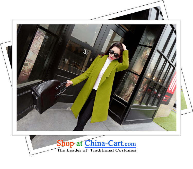 The population exposed in Arabic 2015 autumn and winter Selina Chow Korea version long Leisure pure color coats female gross? lapel? 