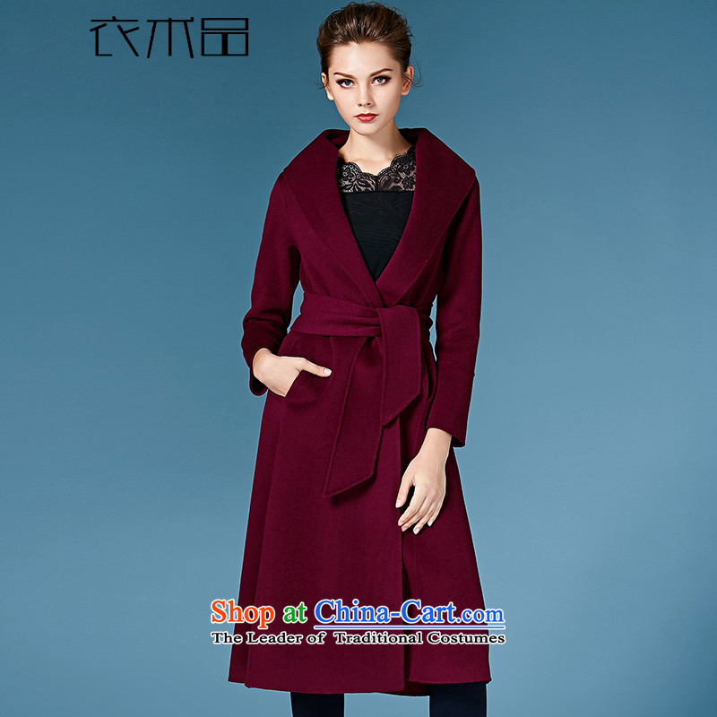 Yi Art 2015 double-side cashmere overcoat female hair fall/winter coats? Western new products in the long strap a wool coat female aubergine , L, Yi Art , , , shopping on the Internet