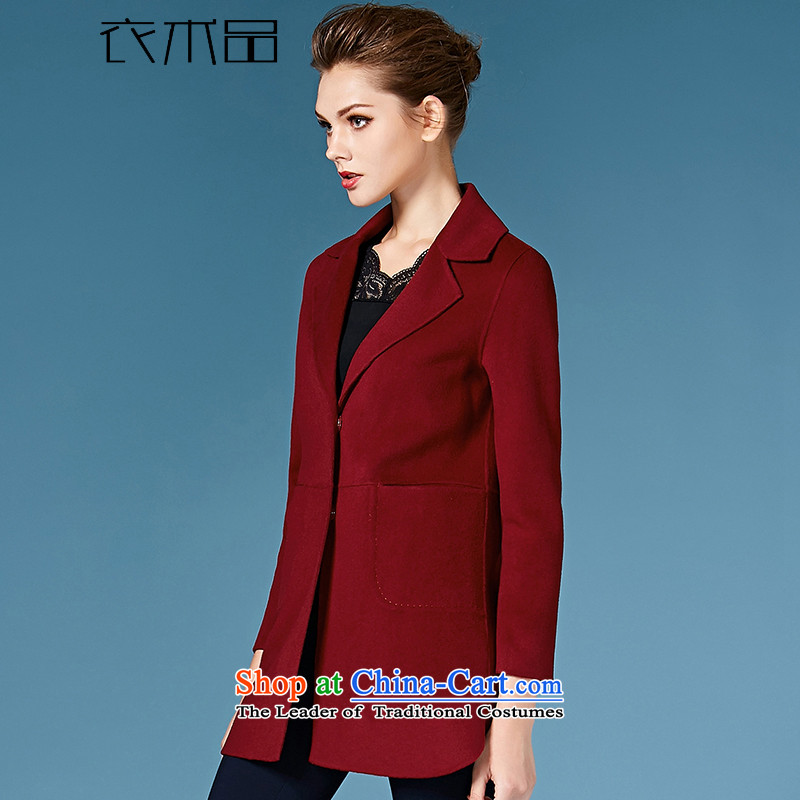 Yi Art 2015 new products for autumn and winter coats double-side cashmere overcoat European and American Girl in gross? long coats gross? female wine red mana products has been pressed, L, Yi shopping on the Internet