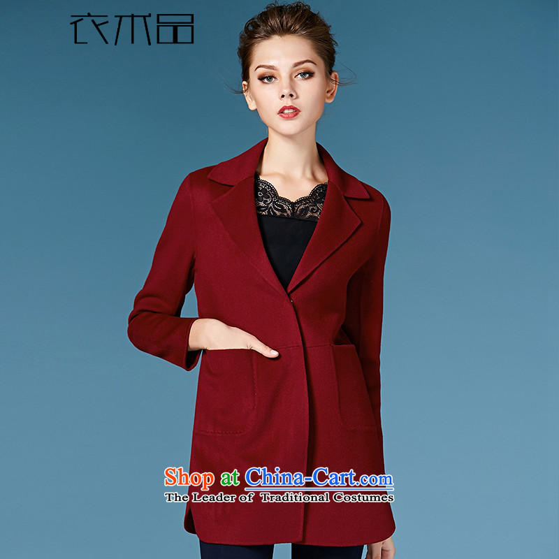 Yi Art 2015 new products for autumn and winter coats double-side cashmere overcoat European and American Girl in gross? long coats gross? female wine red mana products has been pressed, L, Yi shopping on the Internet