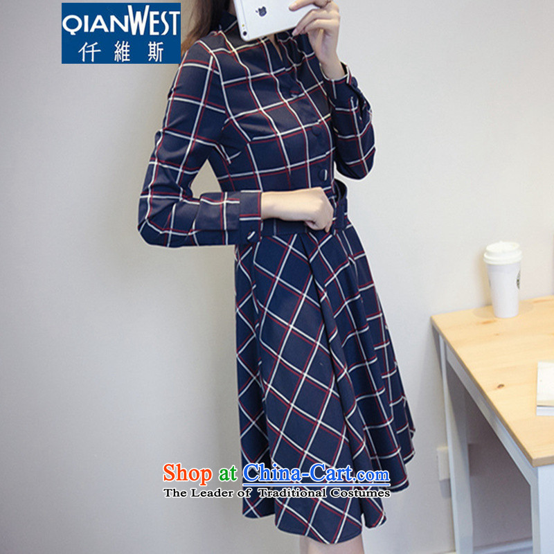 The scarlet letter, to increase the number of women with new fall inside the skirt thick MM stylish Fall/Winter Collections, forming the grid 200 catties Sau San video thin dresses 9175 picture color recommended weight 140-160, 3XL (QIANWEISI KVA) , , , s