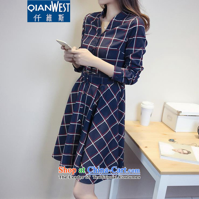 The scarlet letter, to increase the number of women with new fall inside the skirt thick MM stylish Fall/Winter Collections, forming the grid 200 catties Sau San video thin dresses 9175 picture color recommended weight 140-160, 3XL (QIANWEISI KVA) , , , s