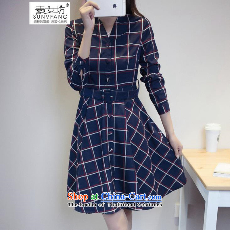 Motome to xl female new fall inside the skirt thick MM stylish Fall/Winter Collections, forming the grid 200 catties Sau San video thin dresses 9175 picture color 4XL recommended weight, 160-180 Motome Fong (SUNVFANG) , , , shopping on the Internet