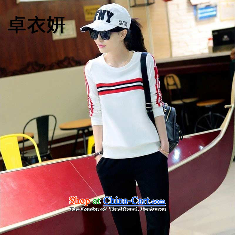 New products fall 1350_2015 female stylish European and American Casual Wear Package temperament sweater Sau San two kits white?S