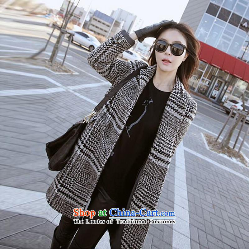 The fall of new products women YN2015 boxed long coats_?? jacket Korean gross elegant lapel long-sleeved wool wind jacketL