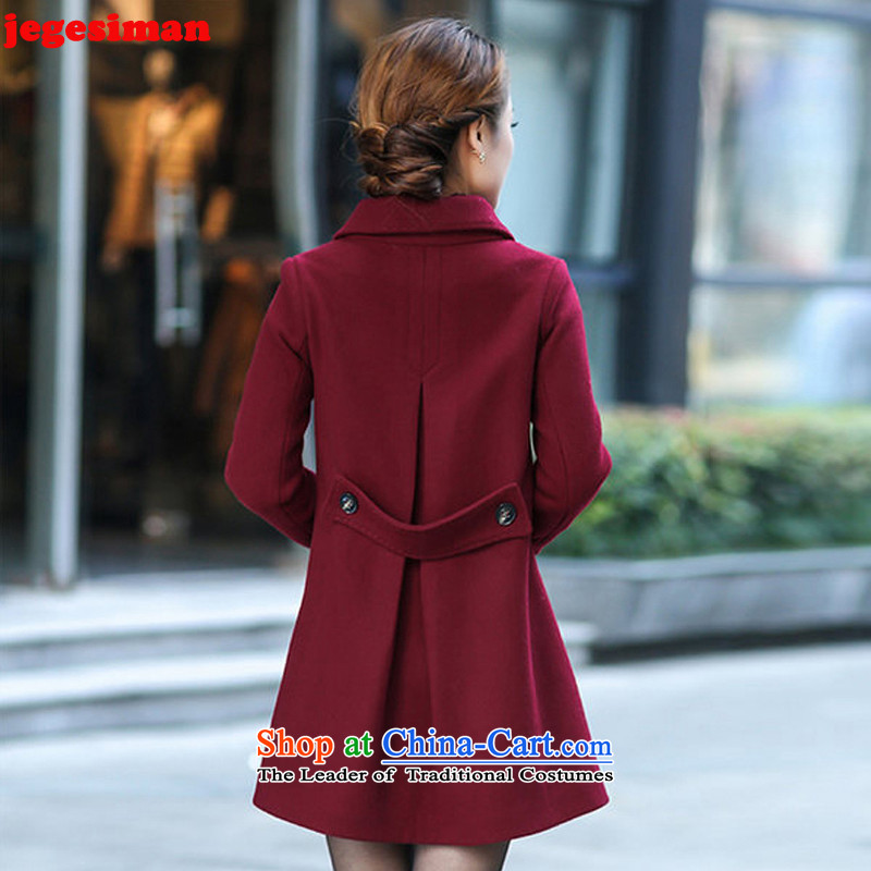 The autumn and winter load Korea jegesiman2015 version thin hair? girls coats of larger gross jacket coat women?? wz chestnut horses m,jegesiman,,, shopping on the Internet