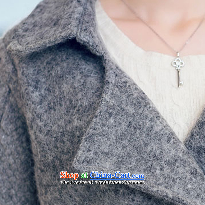 Replace the spring and autumn 2015, Hee-new Korean fashion Sau San with cap zipper video thin under rule does not double-jacket coat? female gross winter light gray , L-hee (XINI) , , , shopping on the Internet