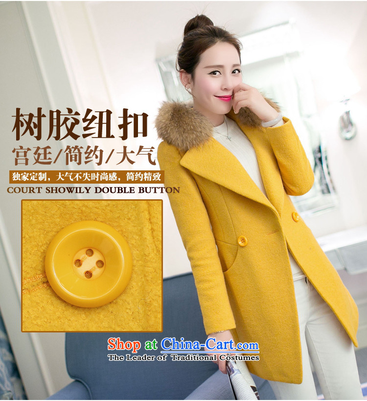 The first Han 2015 Fall/Winter Collections new Korean in thick long wool Sau San a wool coat female yellow L picture, prices, brand platters! The elections are supplied in the national character of distribution, so action, buy now enjoy more preferential! As soon as possible.