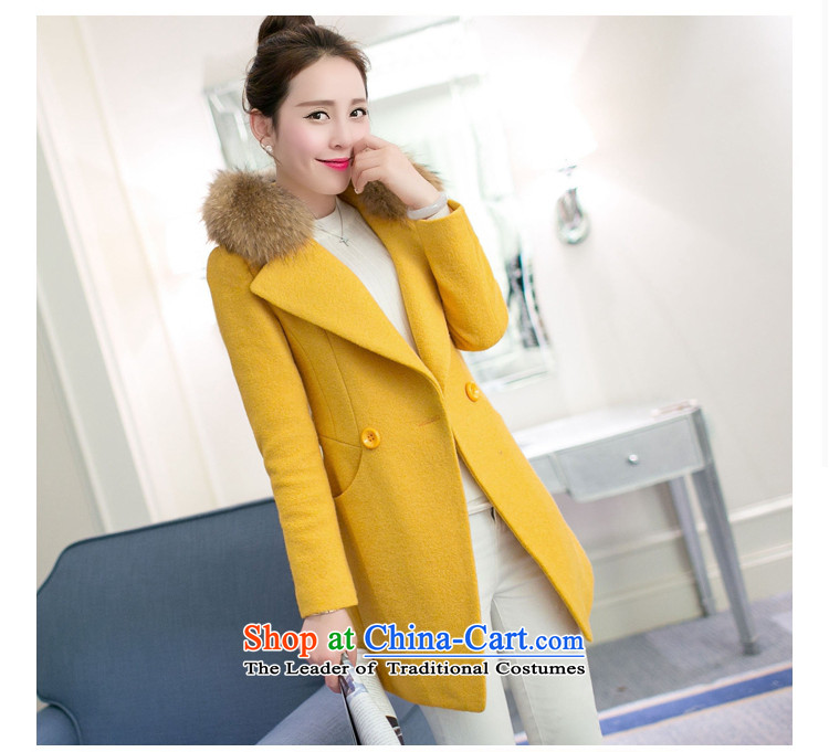 The first Han 2015 Fall/Winter Collections new Korean in thick long wool Sau San a wool coat female yellow L picture, prices, brand platters! The elections are supplied in the national character of distribution, so action, buy now enjoy more preferential! As soon as possible.