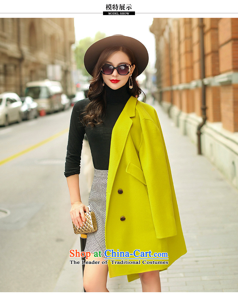 Three courses 2015 autumn and winter new ultra high-end plain manual two-sided wool a wool coat gross? female Sau San video thin coat of pure colors in the cashmere long woolen coat Qiu Xiang green L picture, prices, brand platters! The elections are supplied in the national character of distribution, so action, buy now enjoy more preferential! As soon as possible.