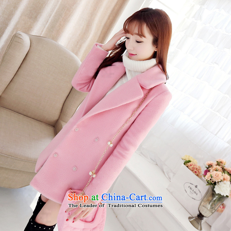 The OSCE's Lai 2015 Elizabeth autumn and winter new Korean version of long coats Cocoon)?-pink a gross pink female jacket? S, Europe's Lai (oushadili windsor) , , , shopping on the Internet