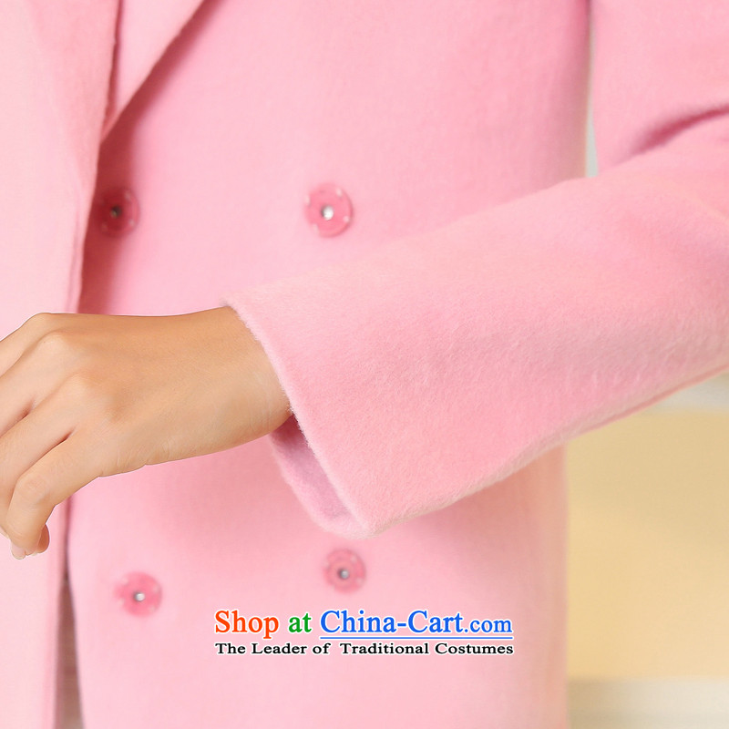 The OSCE's Lai 2015 Elizabeth autumn and winter new Korean version of long coats Cocoon)?-pink a gross pink female jacket? S, Europe's Lai (oushadili windsor) , , , shopping on the Internet
