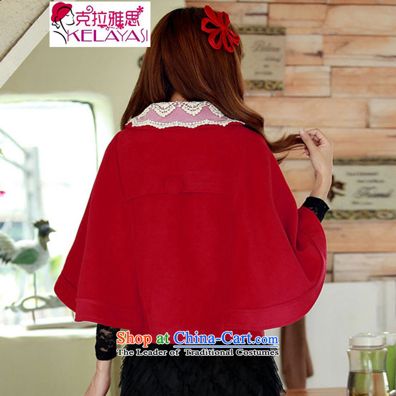 The Accra IELTS 2015 autumn and winter new small wind short of incense? jacket Korean shawl a cloak wind jacket female gross a wool coat RED M, Accra (KELAYASI IELTS) , , , shopping on the Internet