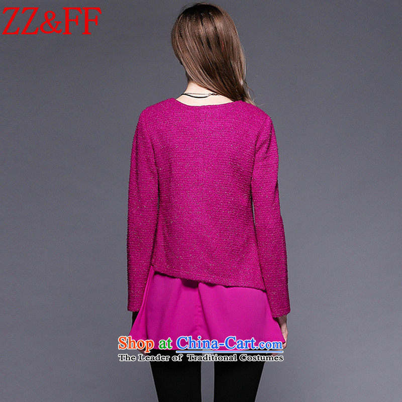 The autumn 2015 new Zz&ff larger women leave two loose video thin coat long-sleeved sweater T-shirt girl in red XXXL,ZZ&FF,,, ZZS9618 shopping on the Internet