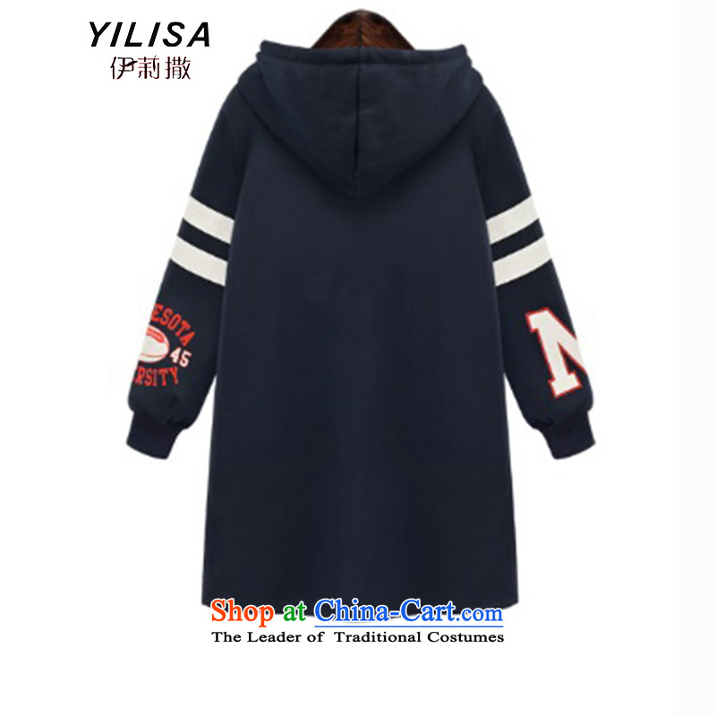 Elizabeth sub-XL to Europe and the women's Winter Sweater with cap thick mm Fall/Winter Collections new thick warm 200 catties leisure sweater dresses K324 navy 3XL, Elizabeth (YILISA sub-shopping on the Internet has been pressed.)