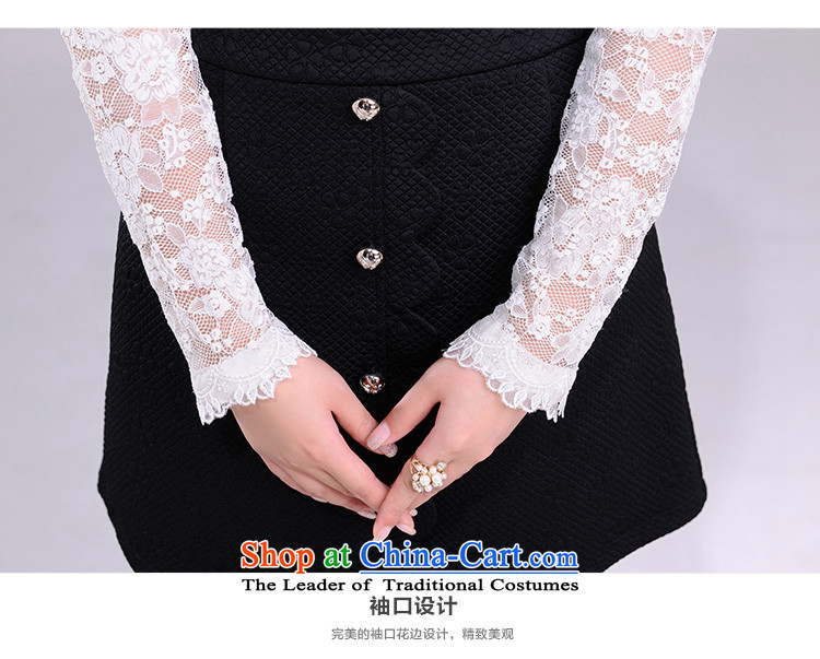 C.o.d. XL Dress Shirt 2015 new autumn replacing staple pearl lace Mock-Neck Shirt lace shirt, forming the long-sleeved T-shirt and black shirt 5XL small Mei about 185-200 catty picture, prices, brand platters! The elections are supplied in the national character of distribution, so action, buy now enjoy more preferential! As soon as possible.