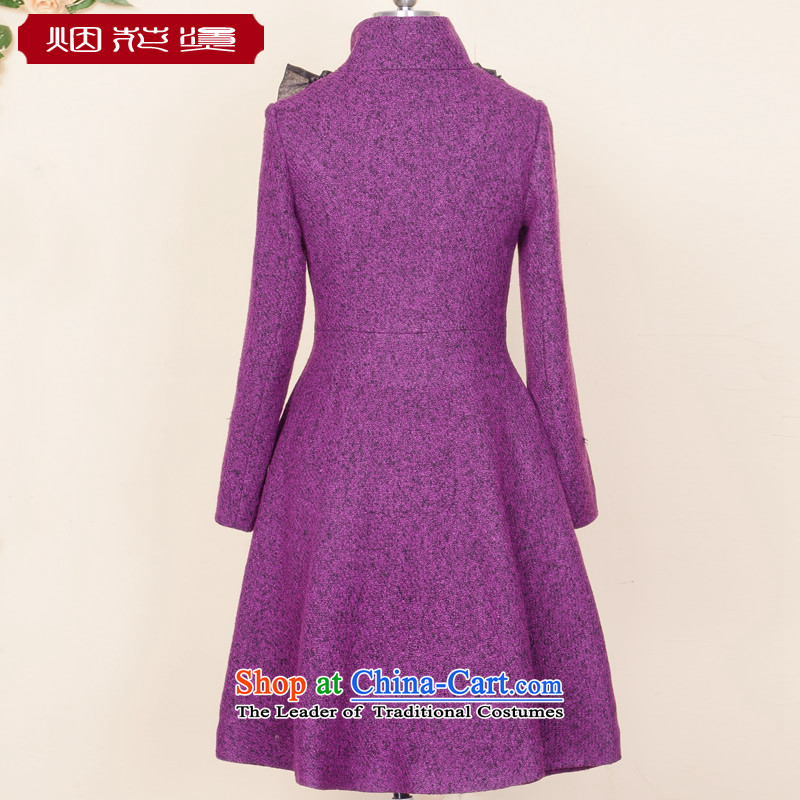Fireworks Hot Winter 2015 new women's temperament sweet long jacket, gross? 歆 purple S, fireworks ironing shopping on the Internet has been pressed.
