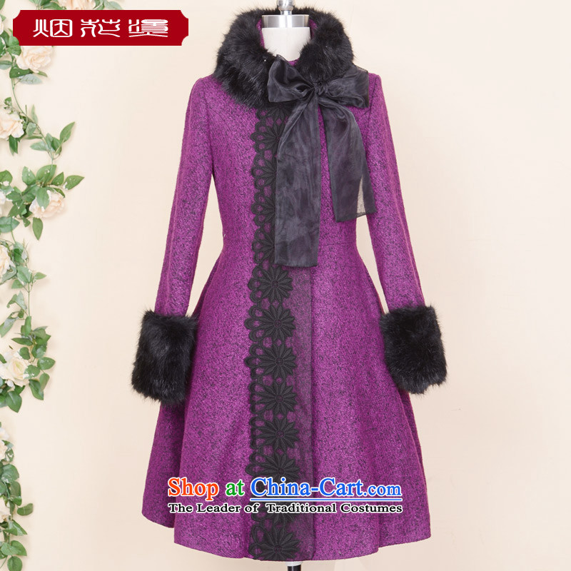 Fireworks Hot Winter 2015 new women's temperament sweet long jacket, gross? 歆 purple S, fireworks ironing shopping on the Internet has been pressed.