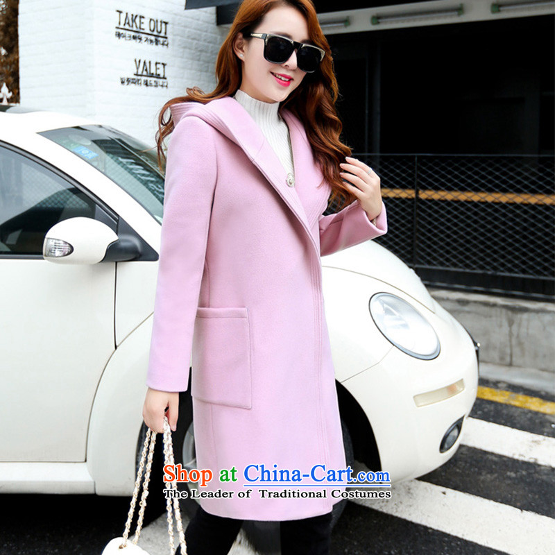 The Gangnam grass in the autumn and winter new long hair? Korean female coats and stylish Sau San wild coats jacket temperament sweet style leisure version , L, Gangnam-gu, Seocho-pink , , , shopping on the Internet