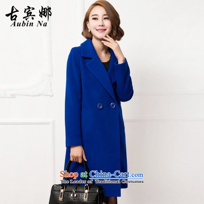 Gubin The 2015 autumn and winter new Korean version of long suit for gross? female 1068 blue jacket M Gubin-na (aubinna) , , , shopping on the Internet