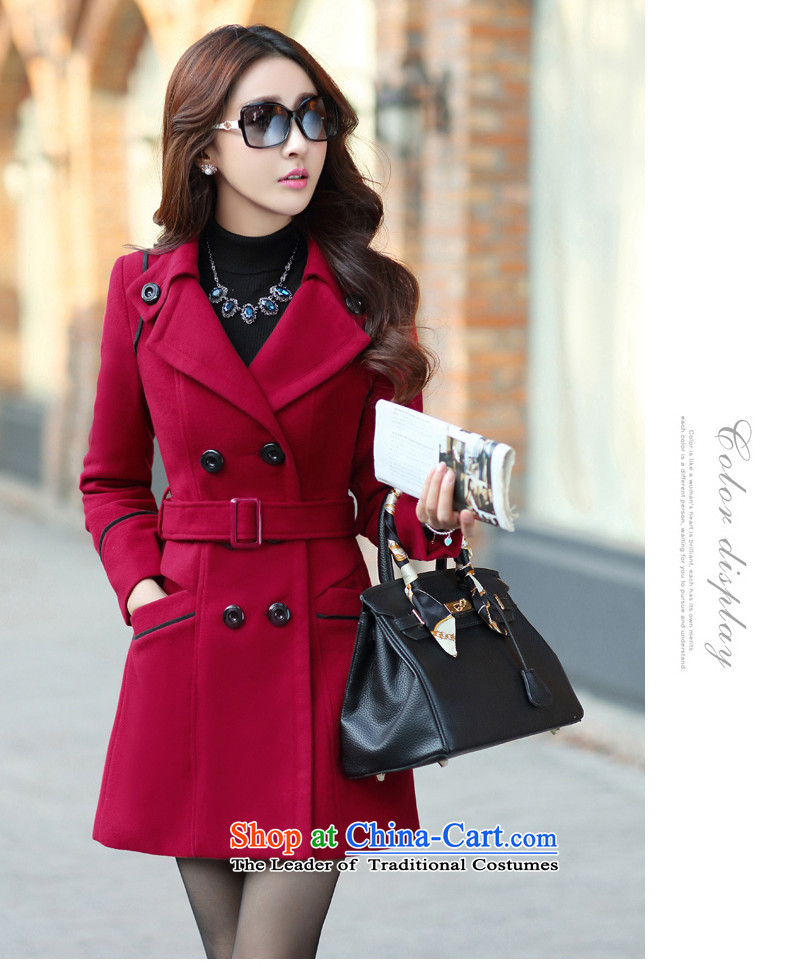 Michelle Gellar of 2015 autumn and winter coats gross new? stylish double-reverse collar in long)? Use large jacket sub female jackets with waistband and color L photo, prices, brand platters! The elections are supplied in the national character of distribution, so action, buy now enjoy more preferential! As soon as possible.