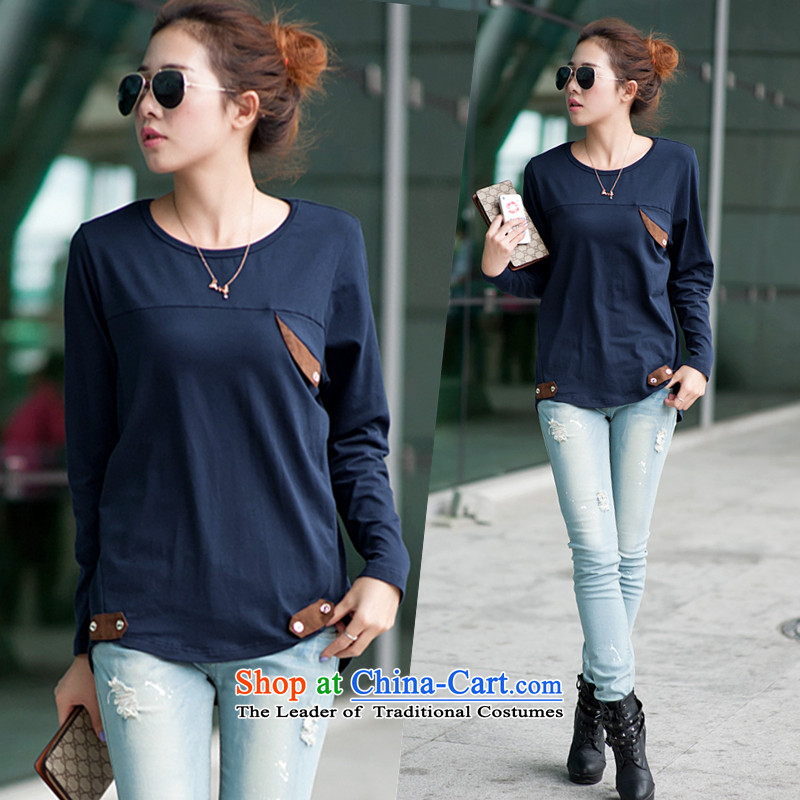 Leader to increase women's Code Load T-shirt, forming the fall thick MM2015 new Korean autumn and winter load forming the Netherlands round-neck collar video thin blue 3XL 60 recommendations shirt such pictures, price 160-190, brand platters! The elections are supplied in the national character of distribution, so action, buy now enjoy more preferential! As soon as possible.