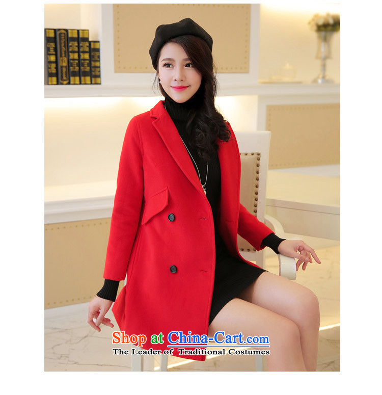 The 2015 season Tsat autumn and winter new Korean version of the Long Hair Girl Red Jacket coat? L picture, prices, brand platters! The elections are supplied in the national character of distribution, so action, buy now enjoy more preferential! As soon as possible.