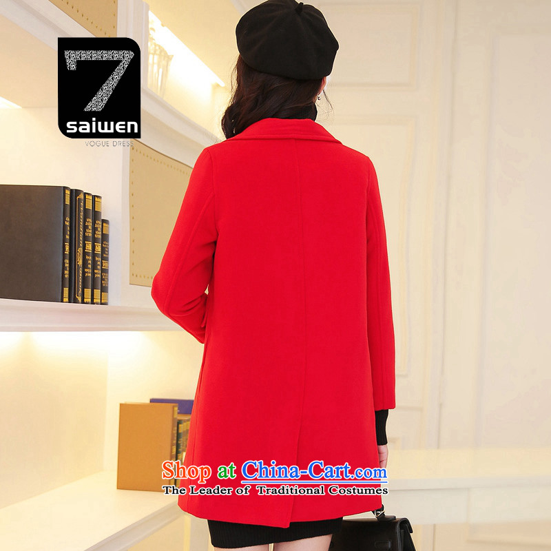 The 2015 season Tsat autumn and winter new Korean version of the Long Hair Girl Red Jacket coat? , L, Tsat season the , , , shopping on the Internet