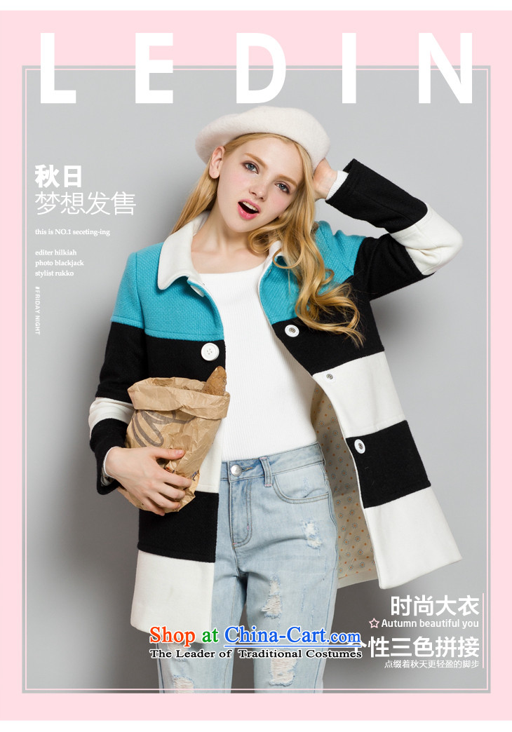 Lok-machi 2015 Autumn In New jacket, long hair? coats tri-color coats party for stitching a female black and white of the jacket M/160 picture, prices, brand platters! The elections are supplied in the national character of distribution, so action, buy now enjoy more preferential! As soon as possible.