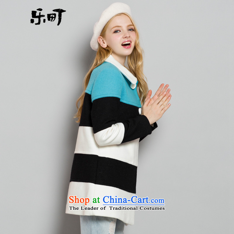 Lok-machi 2015 Autumn In New jacket, long hair? coats tri-color coats party for stitching a female black and white of the jacket M/160, Lok-machi , , , shopping on the Internet