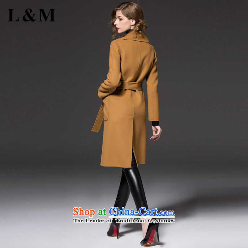 The European winter site L&m new simple and stylish. Made from long wool coat wind jacket? female winter thick with waistband and Color M buds F3009 Dream (L&m under) , , , shopping on the Internet
