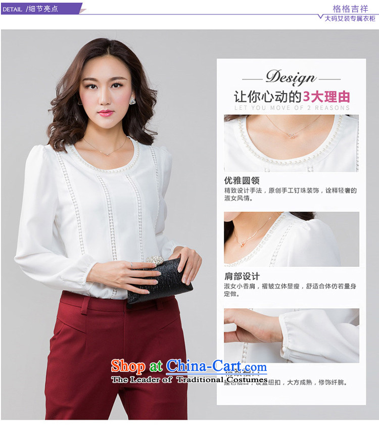 The interpolator auspicious 2015 to increase the number of women in the autumn of new expertise mm loose video thin round-neck collar long-sleeved shirt, forming the chiffon shirt K5591 T-shirt 3XL white picture, prices, brand platters! The elections are supplied in the national character of distribution, so action, buy now enjoy more preferential! As soon as possible.