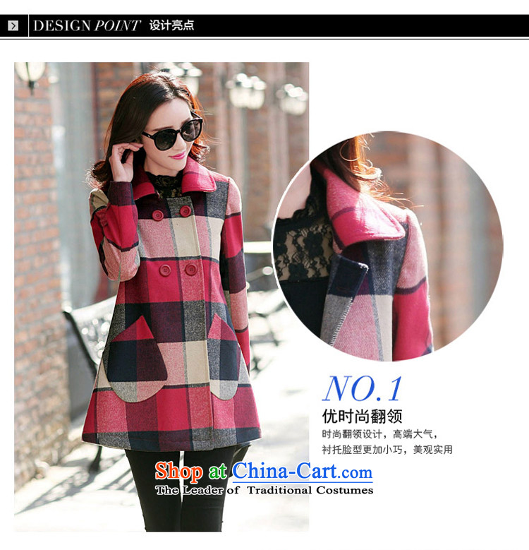 Song Lin Ying 2015 autumn and winter new Korean version of large segments of code women in gross? jacket long a wool coat G0583 LATTICES  L picture, prices, brand platters! The elections are supplied in the national character of distribution, so action, buy now enjoy more preferential! As soon as possible.