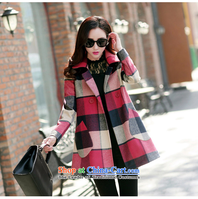 Song Lin Ying 2015 autumn and winter new Korean version of large segments of code women in gross? jacket long a wool coat G0583 LATTICES  L picture, prices, brand platters! The elections are supplied in the national character of distribution, so action, buy now enjoy more preferential! As soon as possible.
