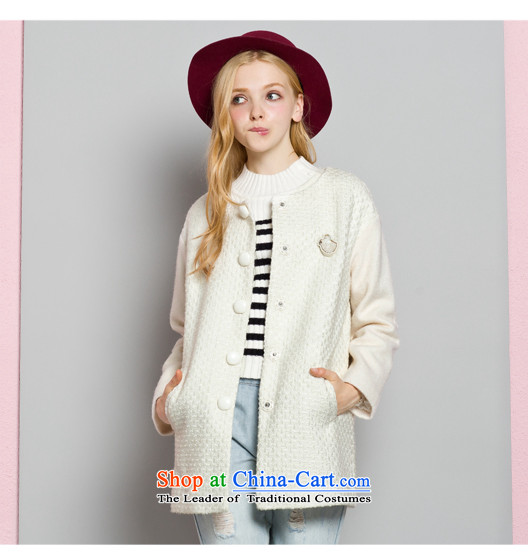 Lok-machi 2015 Autumn In New jacket, long hair? Simply stitching coats coats round-neck collar a female white M/160 jacket picture, prices, brand platters! The elections are supplied in the national character of distribution, so action, buy now enjoy more preferential! As soon as possible.